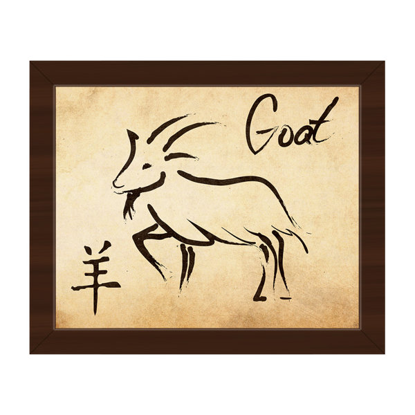 World Menagerie Chinese Zodiac Goat Paper Picture Frame Graphic Art